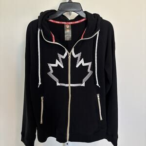 Hudson’s Bay Canadian Olympic Black Zip Up with Pockets Hoodie Women’s Size L